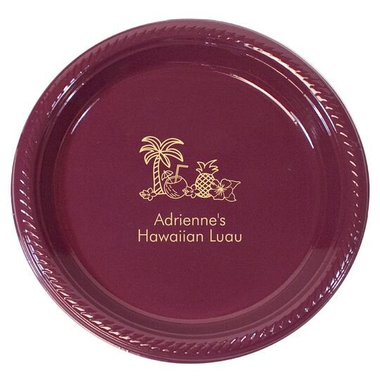 Tropical Hawaiian Luau Plastic Plates